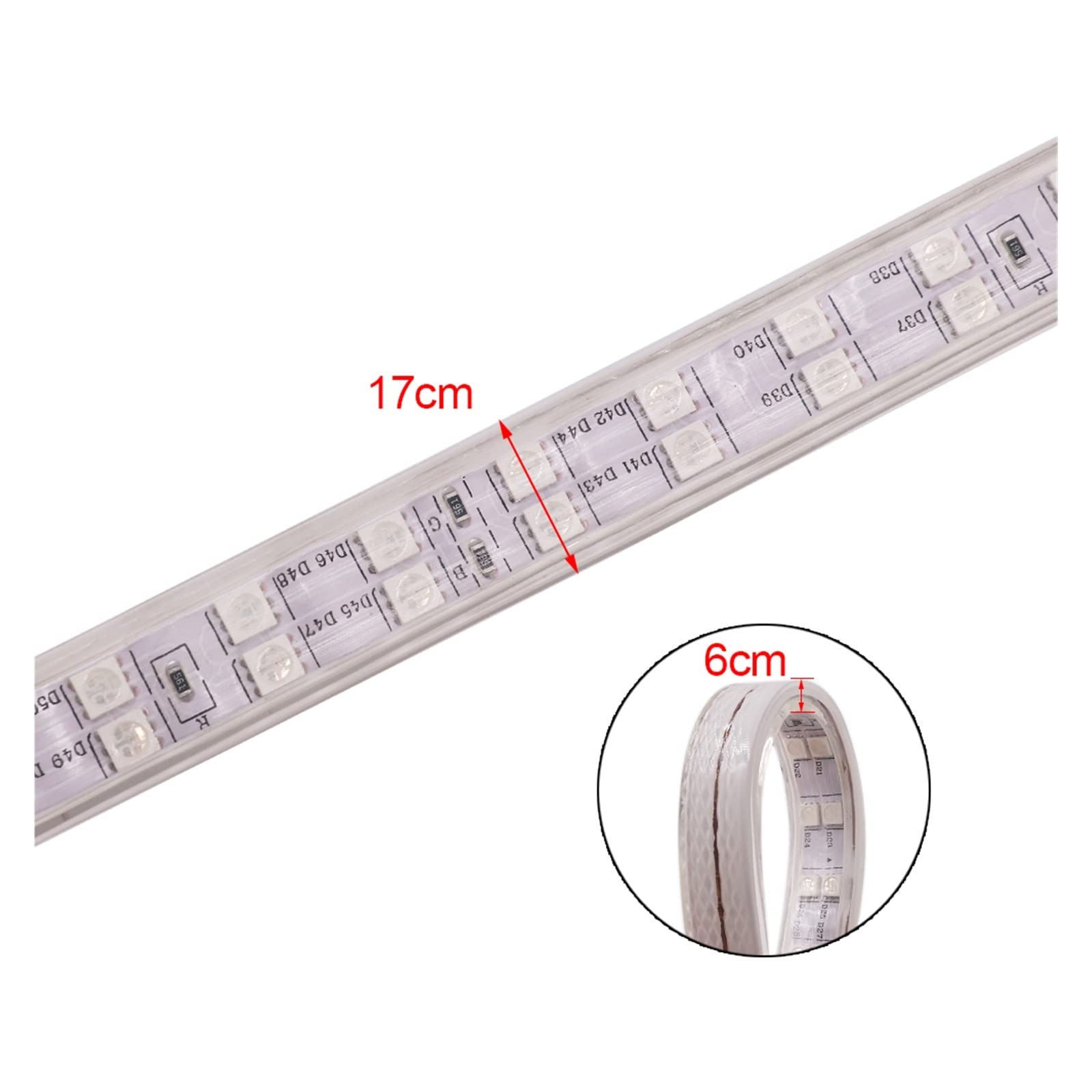 Tira de luces LED RGB 5050 de 220 V, control remoto táctil, súper brillante, doble fila, impermeable, cinta flexible para decoración del hogar (juego RGB de 220 V, 15 m)