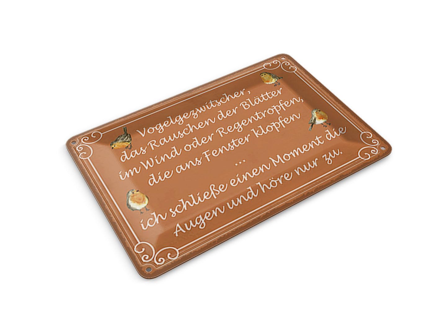 Femer Girls Multicoloured Tin Postcard Saying 14 X 10 Cm Birdsong Bird Metal Decorative Sign