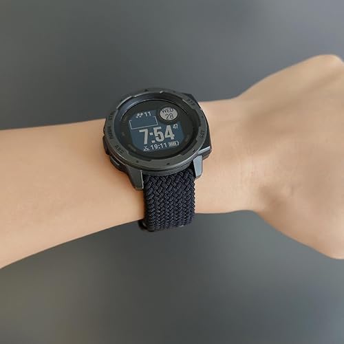 Miniatura 6 de Abanen Correa de reloj elástica Solo Loop de 0.876 pulgadas para Garmin Instinct 2 SolarInstinct 3 de 1.772 pulgadas, correa trenzada ajustable
