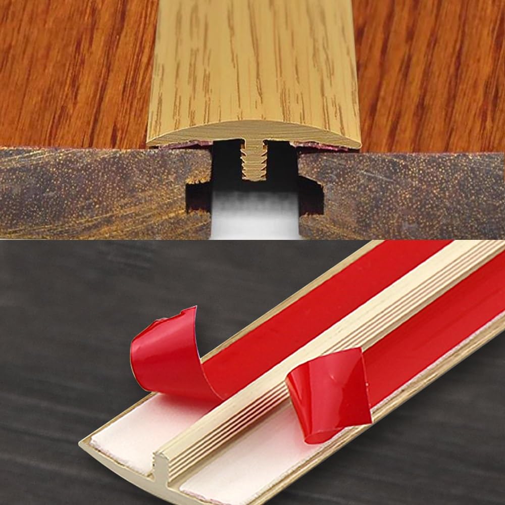 Samoprzylepna listwa przejściowa do podłogi, listwa T do progu drzwi, antypoślizgowa listwa podłogowa, listwa maskująca do podłogi(Sapele,W60mm/2.4in)