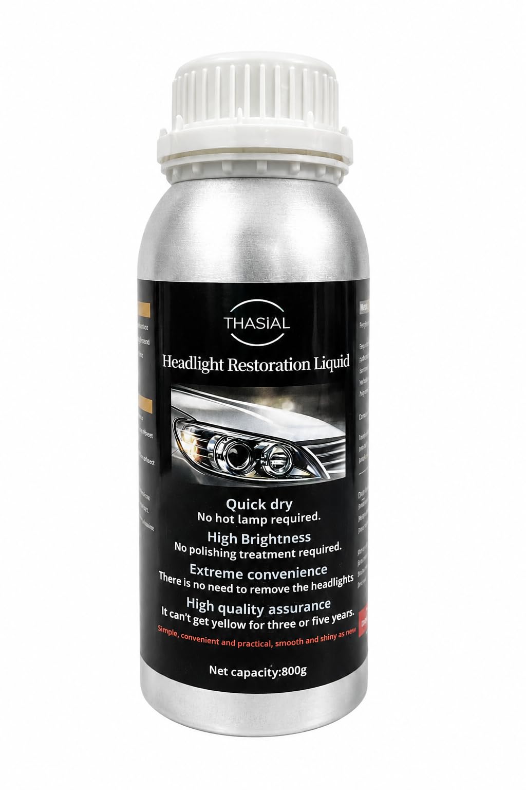 Rénovateur Phare Voiture 800g – Liquide de Rénovation Optiques Auto & Moto, Élimine Jaunissement, Oxydation et Micro-Rayures, Restaure Transparence et Brillance des Phares – Marque Française