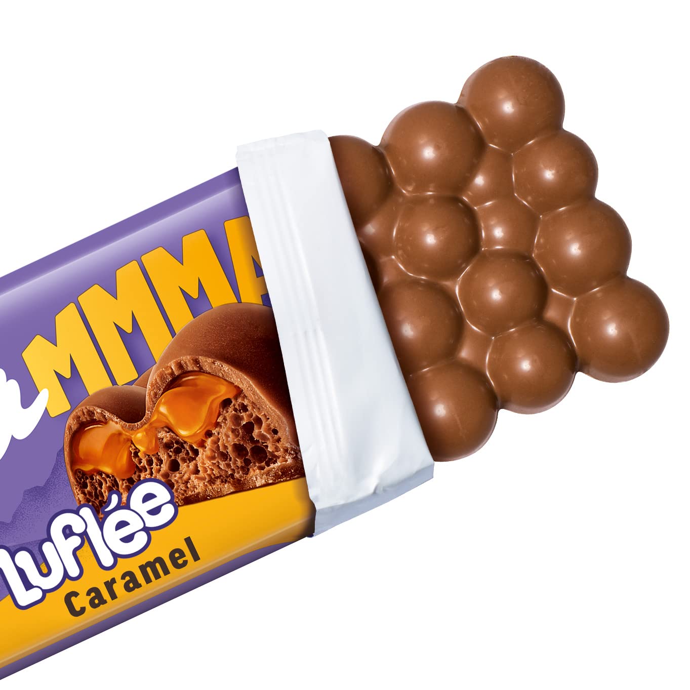 Milka Luflée Caramel Großtafel 10 x 250g, Zartschmelzende Schokoladentafel mit flüssigem Kern und luftiger Alpenmilch