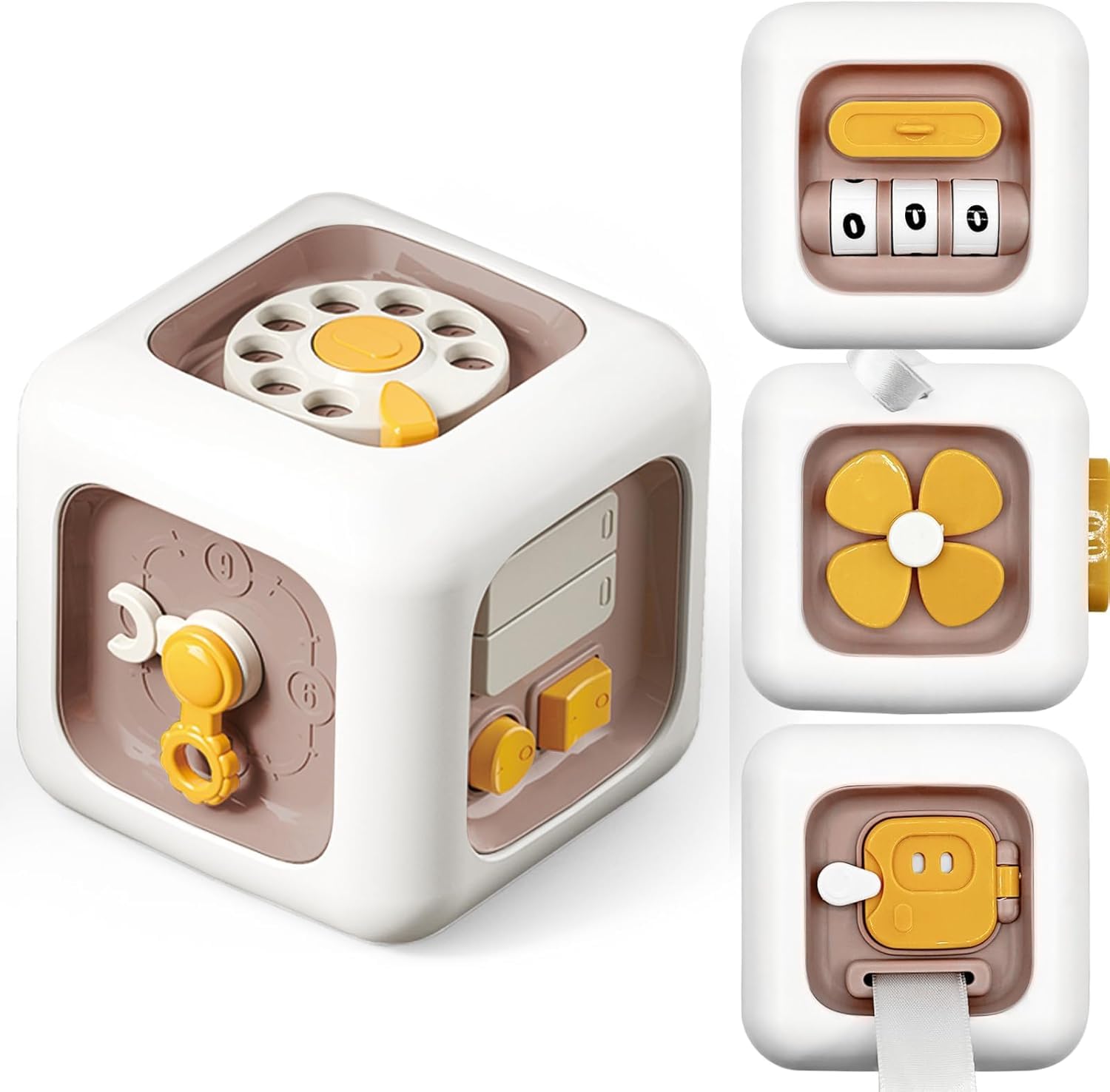 AquaFalconBusy Cube Toys for 1 Year Old Girl Gifts, Montessori Toys for Baby Girl, Travel Sensory Toys for Toddlers 1-3, Learning Fine Motor Skills| 1st Birthday Girl Gifts 12 Months + (Pink)