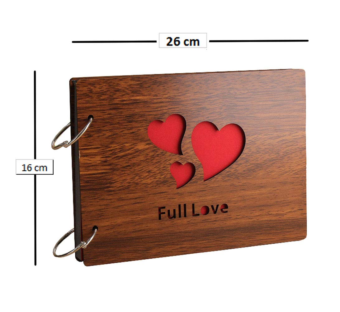 Sehaz Artworks FullLove Scrapbook Photo Albums for 4x6 Photos for Baby Birthdays, Couples Husband Wife Wedding (26 cm X 16 cm X 4 cm, Brown) 2