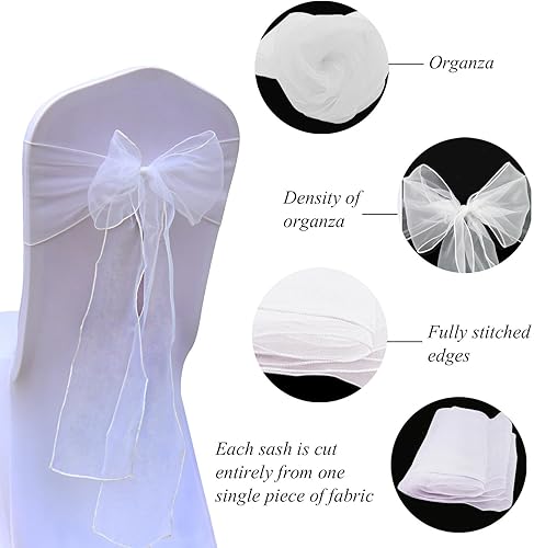 Vista 18 de 25 bandas de organza para silla de boda, banquete, fiesta, decoración de silla, lazos, bandas para cubrir eventos, suministros - marfil Marfil,Rosa