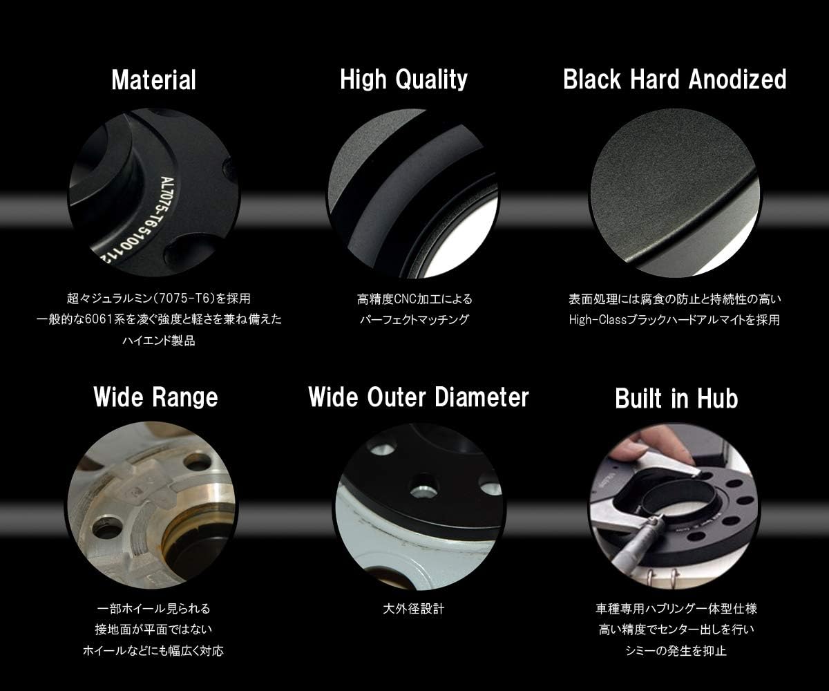 超々ジュラルミン 【7075-T6】 【15mm】 【ハブ高15.5mm対応】【PCD112】【5H】【ハブ径66.6】  【ハヴァル】