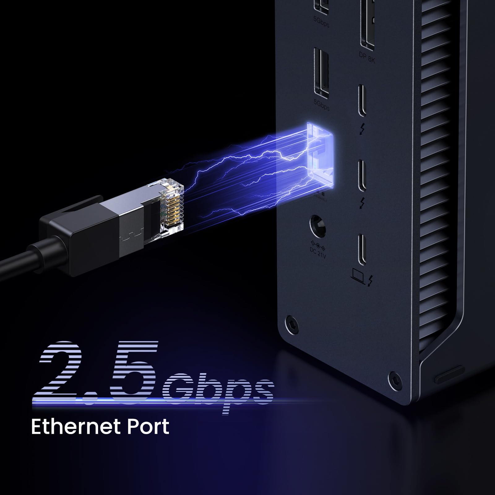 UGREEN Revodok Max 213 Thunderbolt 4 Dock 40Gbps (Dual 4K@60Hz, Single 8K Display), 13-in-1 Docking Station 90W Aufladen für Laptop, 2.5Gbps Ethernet, microSD&SD 4.0, 3.5mm Aux