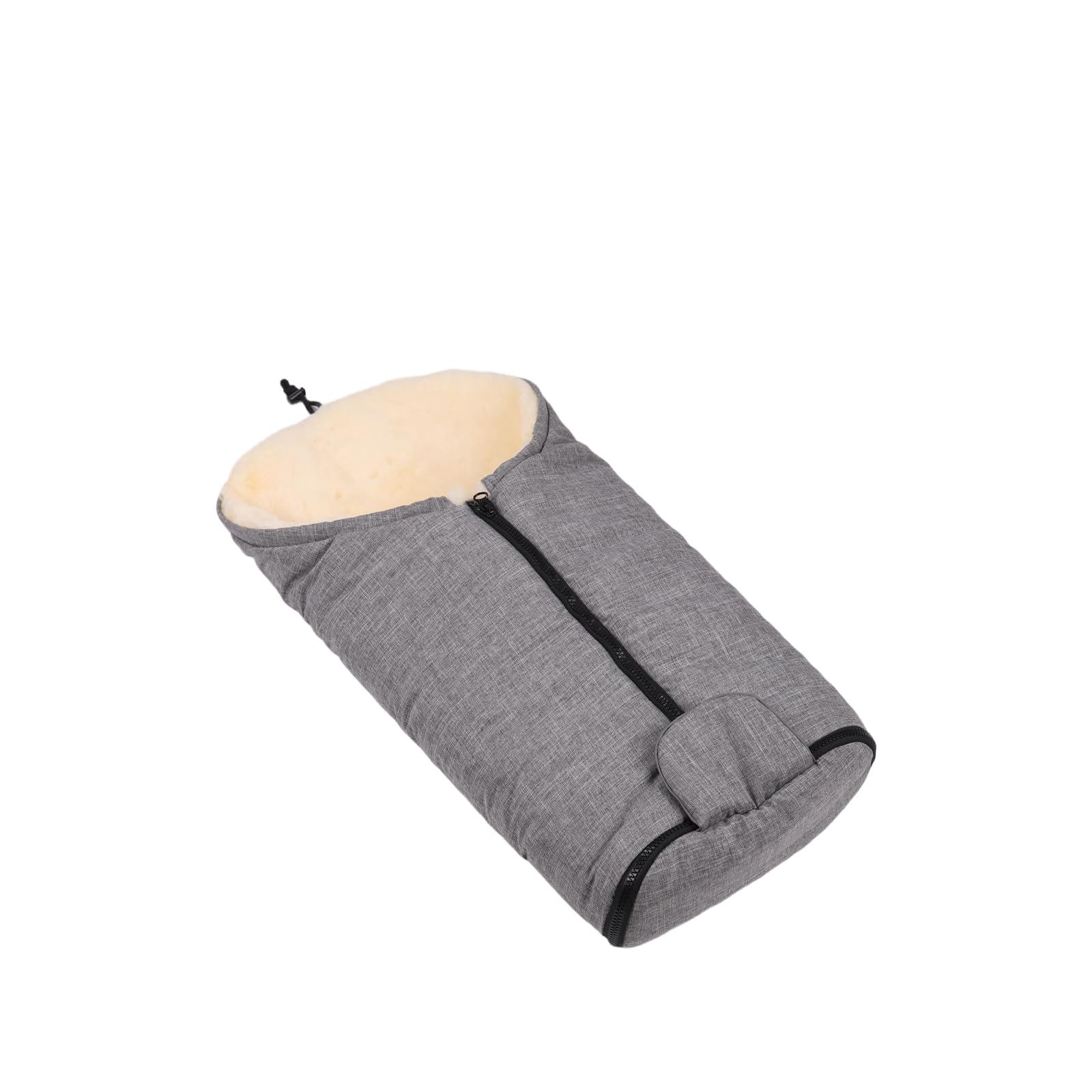 Saco de invierno para cochecito de bebé, saco de piel de cordero, conchas de bebé, bañeras y capazos suaves, hecho de piel médica repelente al viento y al agua (mezcla gris claro)