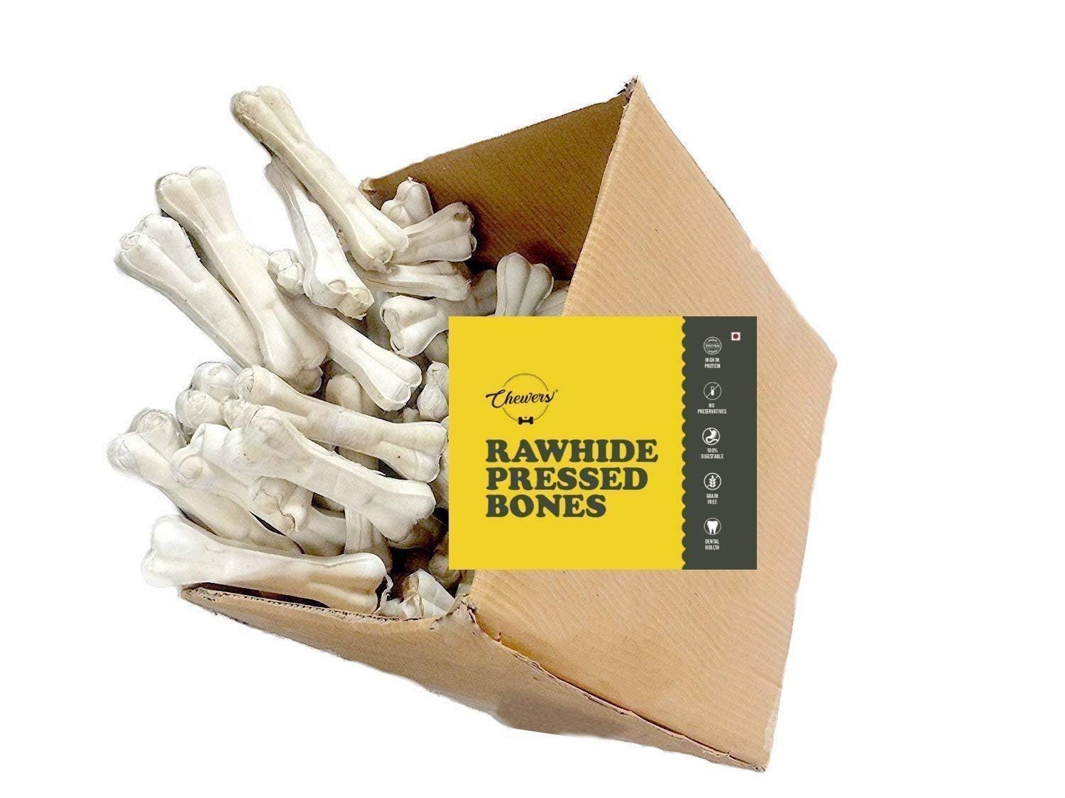 Chewers Rawhide Pressed Dog Bones, 3 inches Dog Chew Bone Treat, 15 Pieces (B07WDL994X) Amazon Price History, Amazon Price Tracker
