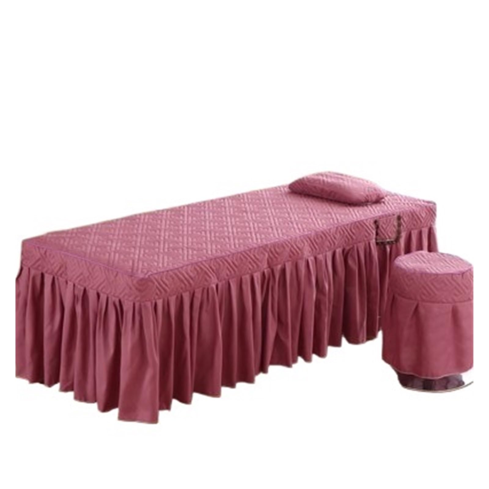 Massage Bed Sheet 2pcs Set Bed Skirt+ Pillowcase SPA Massage Table Cover Sheet Bedskirt with Hole(Color 13,70x190)