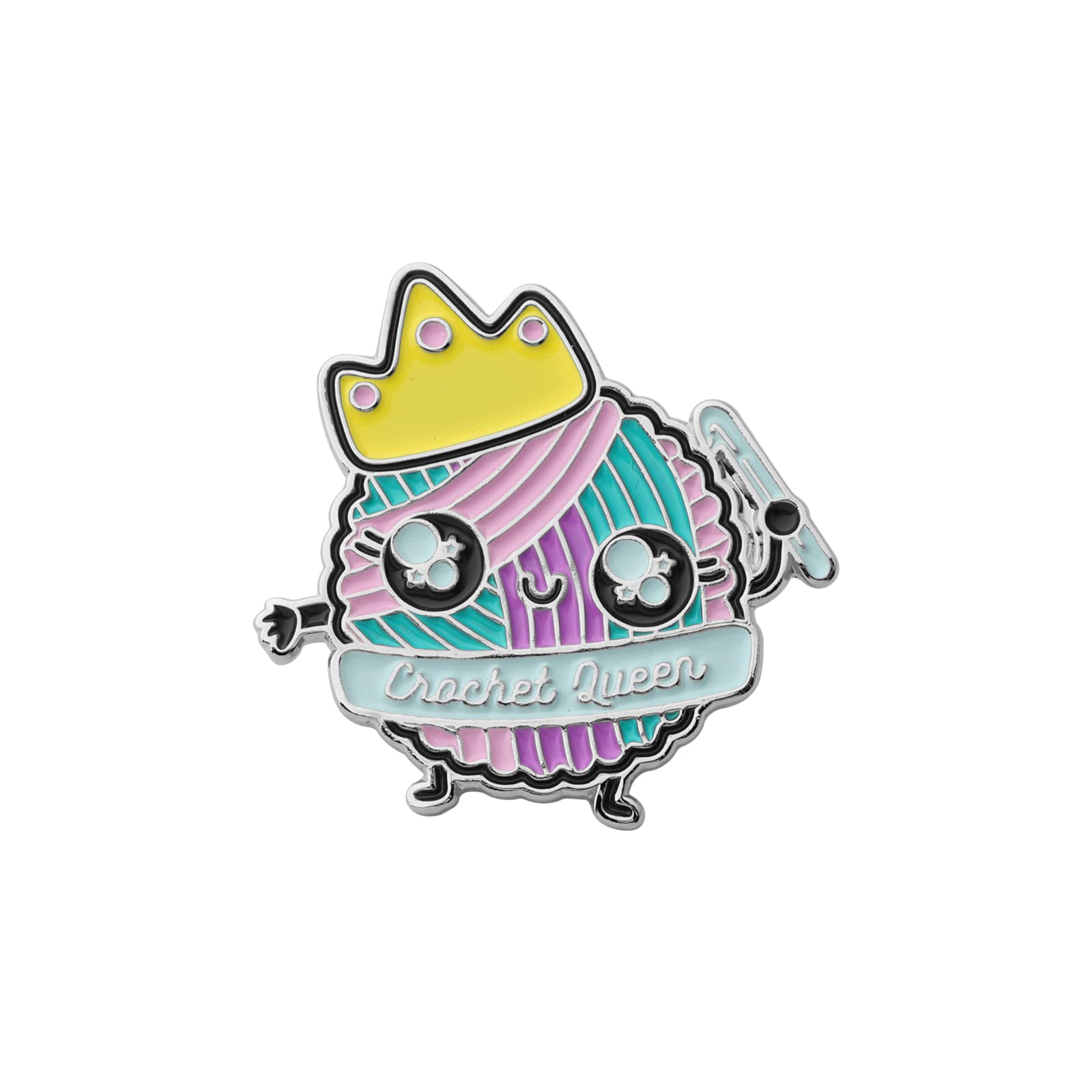 Crochet Queen Enamel Tie Pin - Knitting Lover Brooch Gift For Women