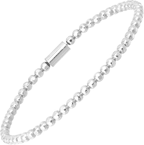 Silpada Charlotte - Pulsera elástica de plata de ley 675 pulgadas