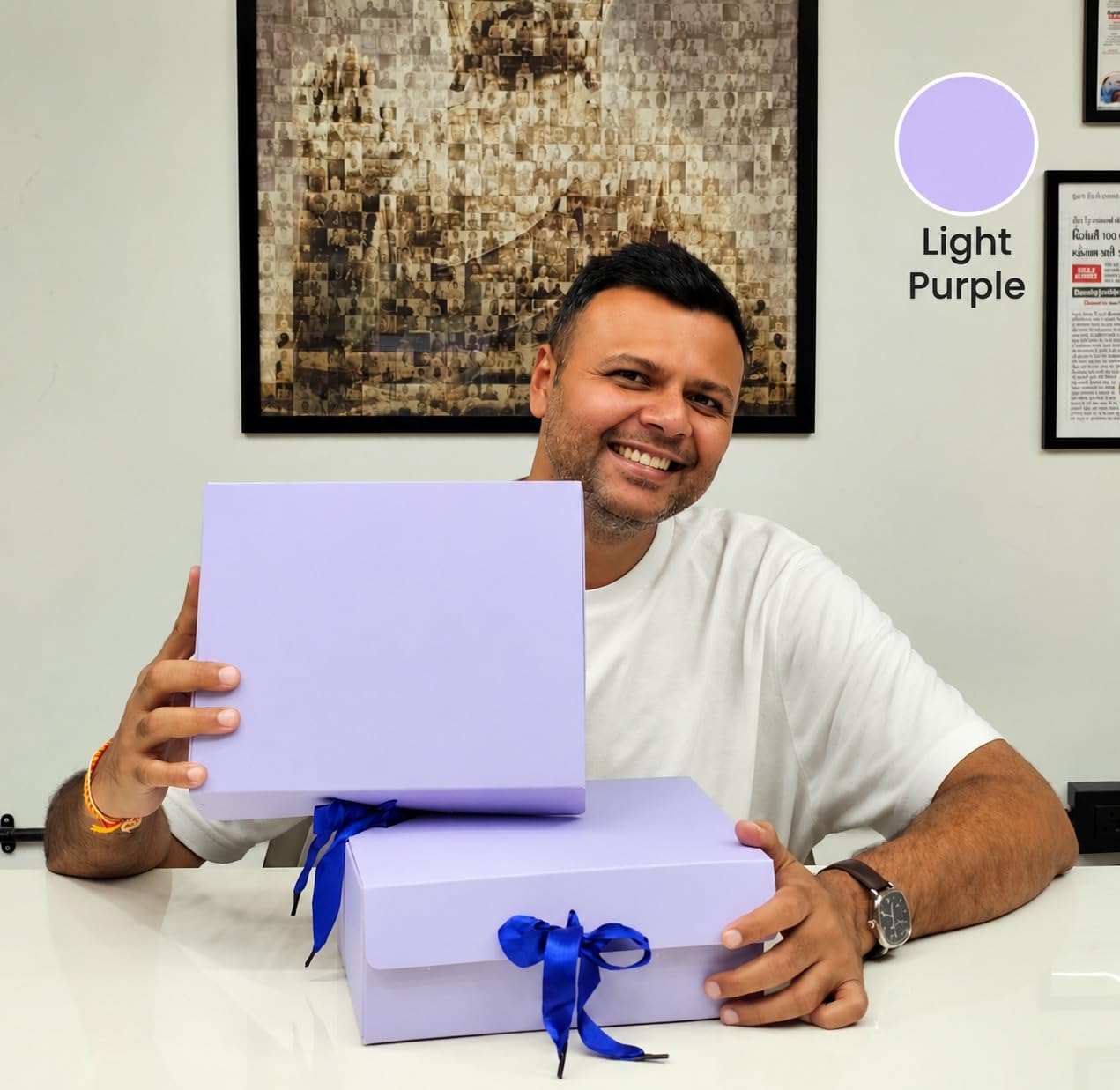 Decorative Gift Boxes - Collapsible & Purple -2