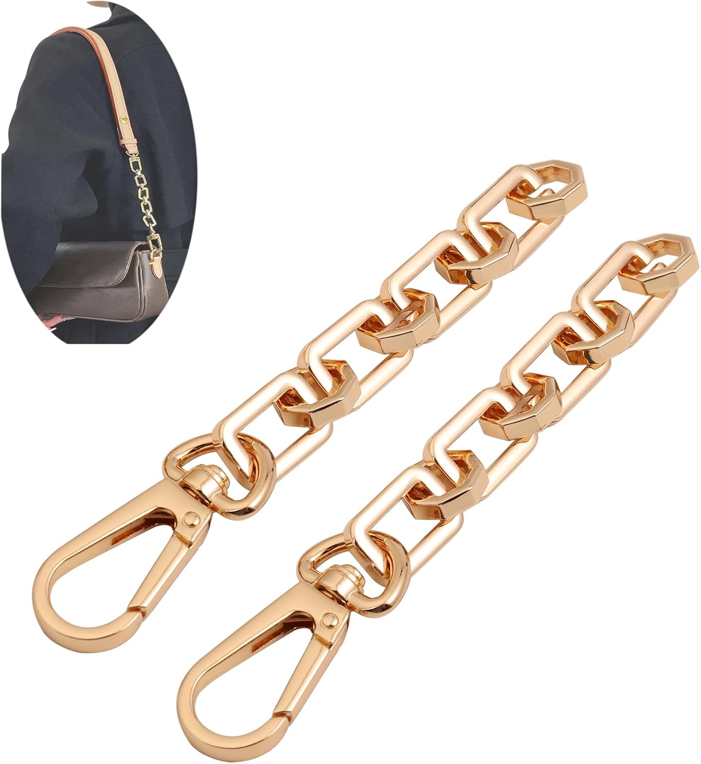Purse Strap Extender 2Pcs 4.9 Inches Bag Extender Chain for Shoulder Bag Chain Strap Extender Replacement