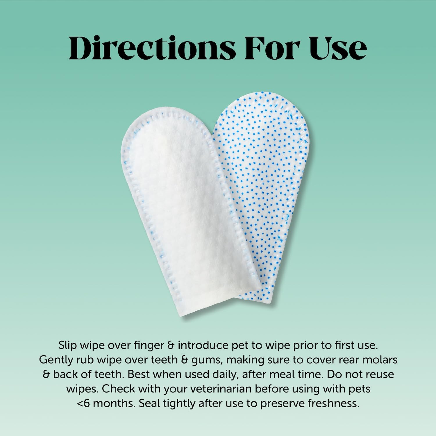 Dog Dental Finger Wipes for Teeth Cleaning Plaque Off - Dental Care for Dogs & Cats, Stain & Tartar Remover for Teeth, Finger Toothbrush Wipes, Fresh Breath & Gum Care with Zinc + Green Tea - 30 ct - image 4