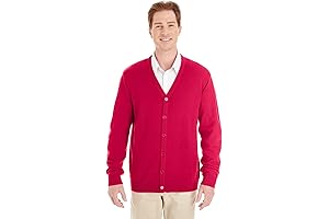Pilbloc Red V-Neck Button Cardigan Sweater: Style and Comfort for the Modern Man