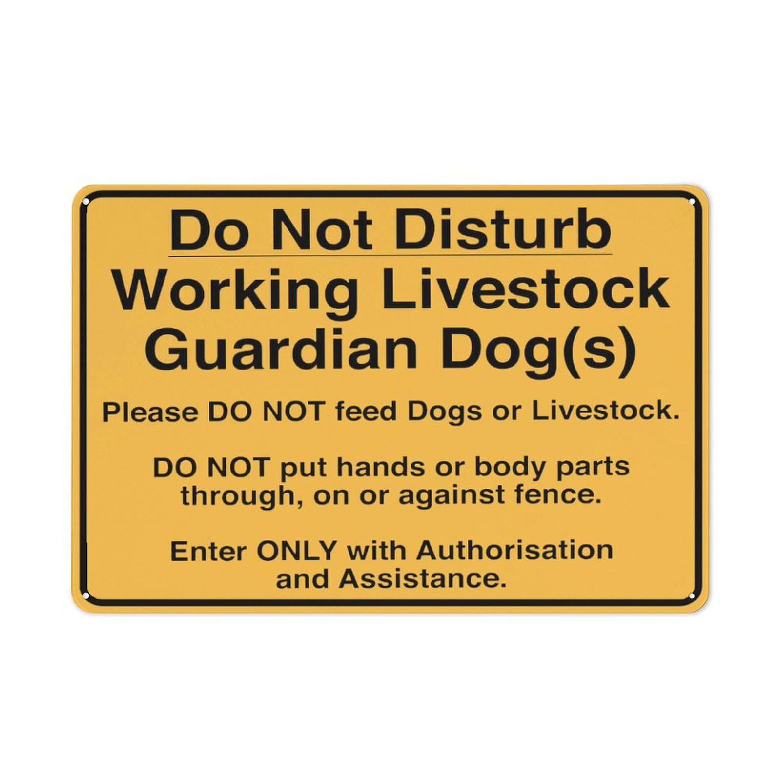 Do Not Disturb Working Livestock Guardian Dog Sign 12X8 Inch Tin Sign Great For Garden And Yard Wall Decor