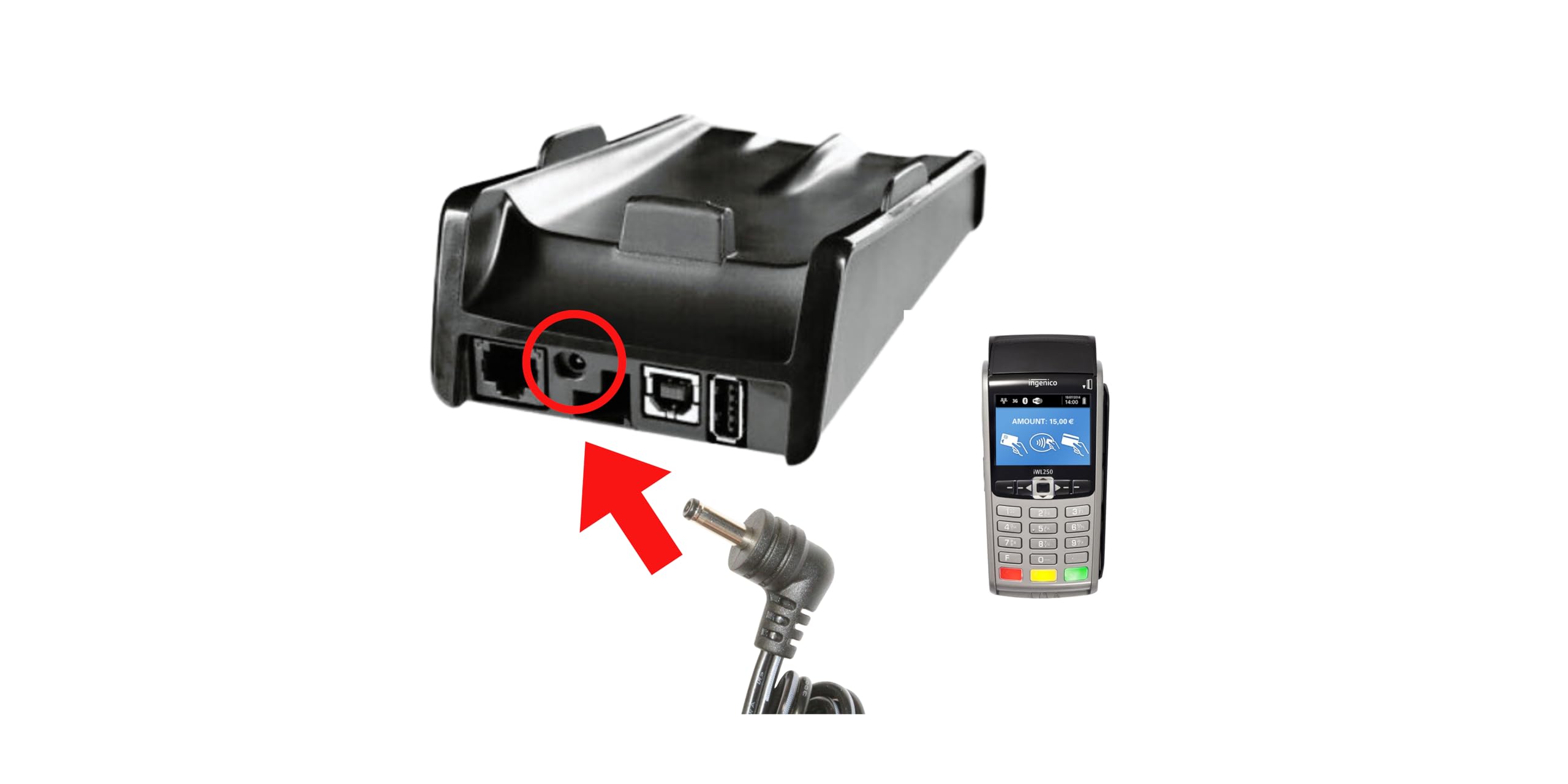 Fuente De Alimentación Del Cargador Para Ingenico Move 5000, Move 3500, IWL250, IWL220, IWL221, IWL222, IWL251, IWL252 Terminal De Pago Bancario