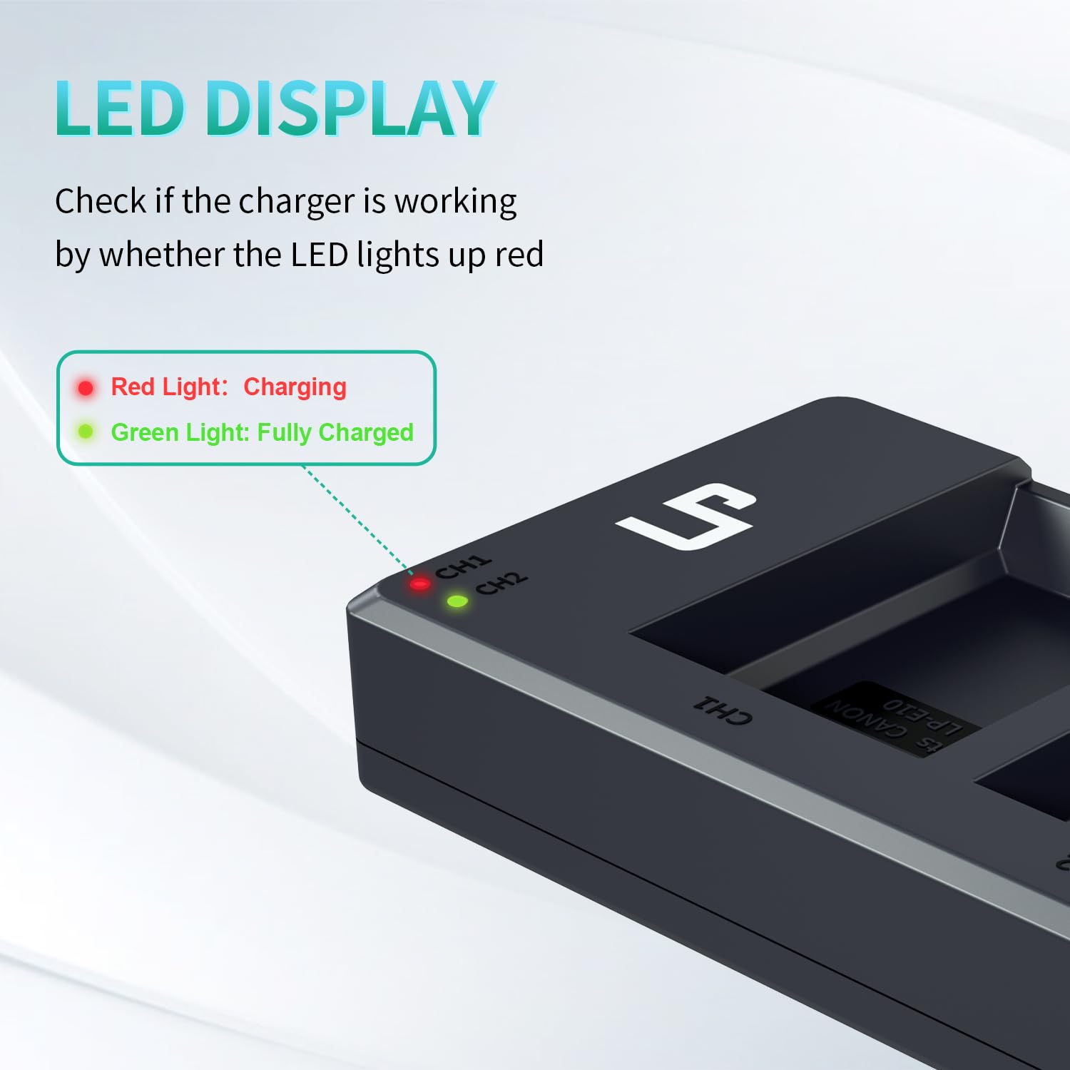 LP LP-E10 Akku-Ladegerät-Set, 1600mAh 2er-Pack Akku & Dual-Slot-Ladegerät, kompatibel mit Canon EOS Rebel T7, T6, T5, T3, T100, 4000D, 3000D, 2000D, 1500D, 1300D & mehr (Nicht für T3i T5i T6i T6s T7i)