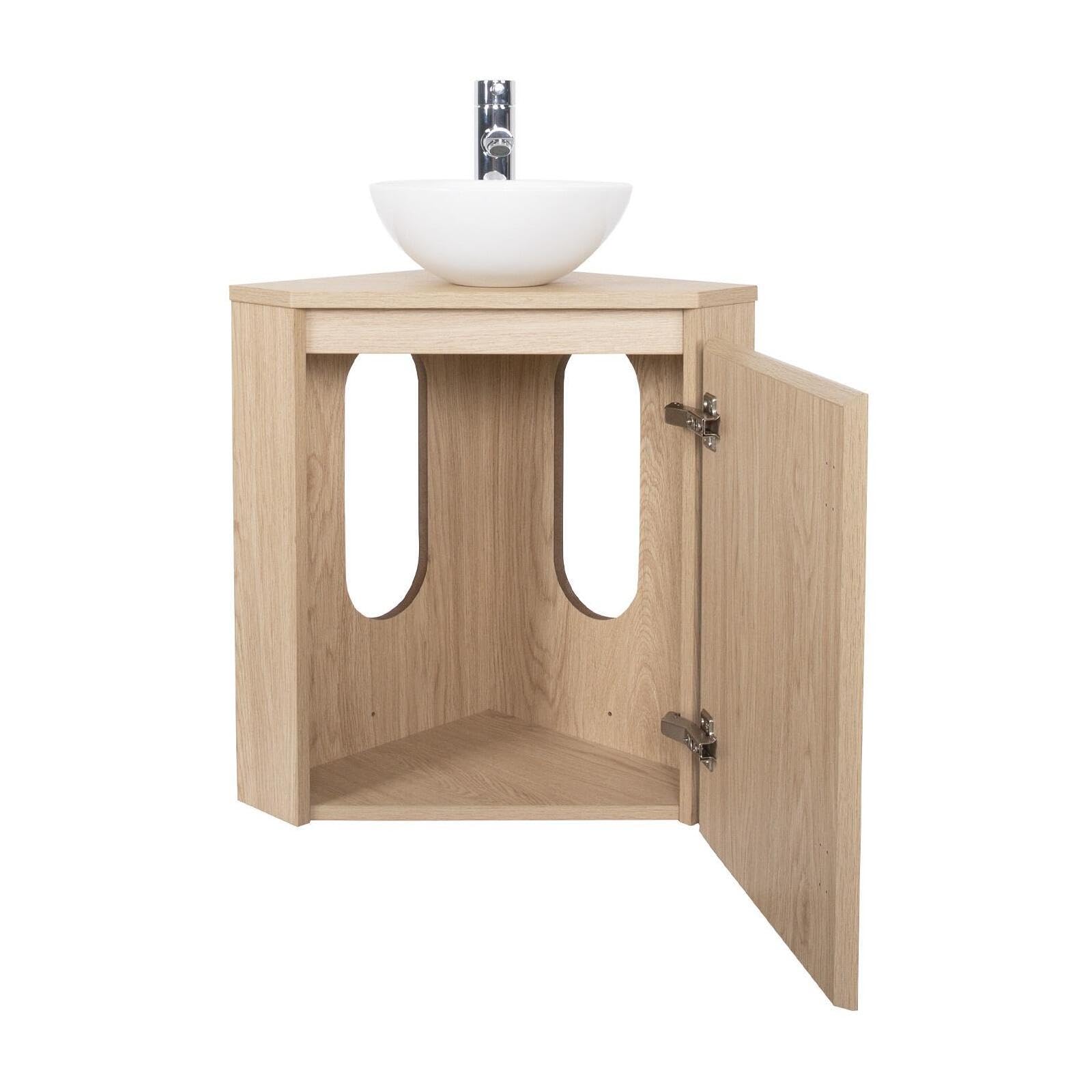 MOB-IN Meuble Lave-Mains d'angle Sorrento + Vasque + Robinet