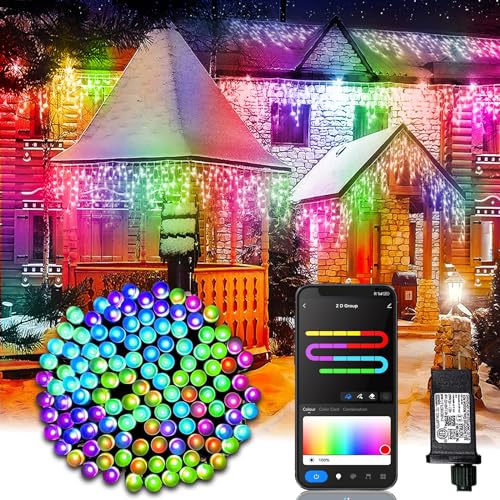 DOTWAYAW Smart Christmas Lights 75FT 200 LEDs Smart Lights Segmented LED APP Control with 44 Modes Million Colors LED Christmas Lights Indoor and Outdoor Lighting Decoration IP65 Waterproof (2.4Hz) DOTWAYAW Smart Christmas Lights 75FT 200 LEDs Smart Lights Segmented LED APP Control with 44 Modes Million Colors LED Christmas Lights Indoor and Outdoor Lighting Decoration IP65 Waterproof (2.4Hz)