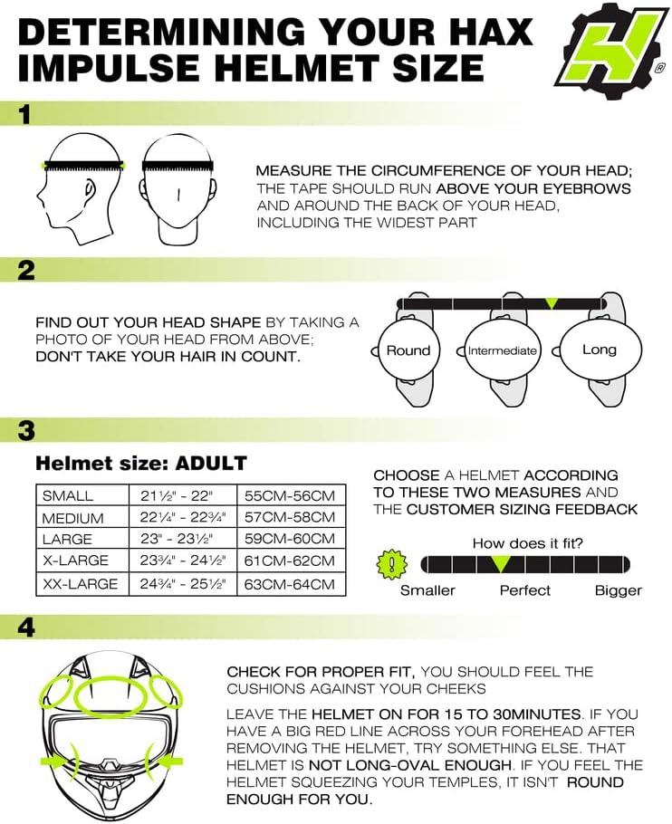 Miniatura 7 de Hax - Casco integral de motocicleta y de moto de calle con doble aleta trasera y Pinlock Ready, ligero y duradero para adultos, aprobado por el DOT