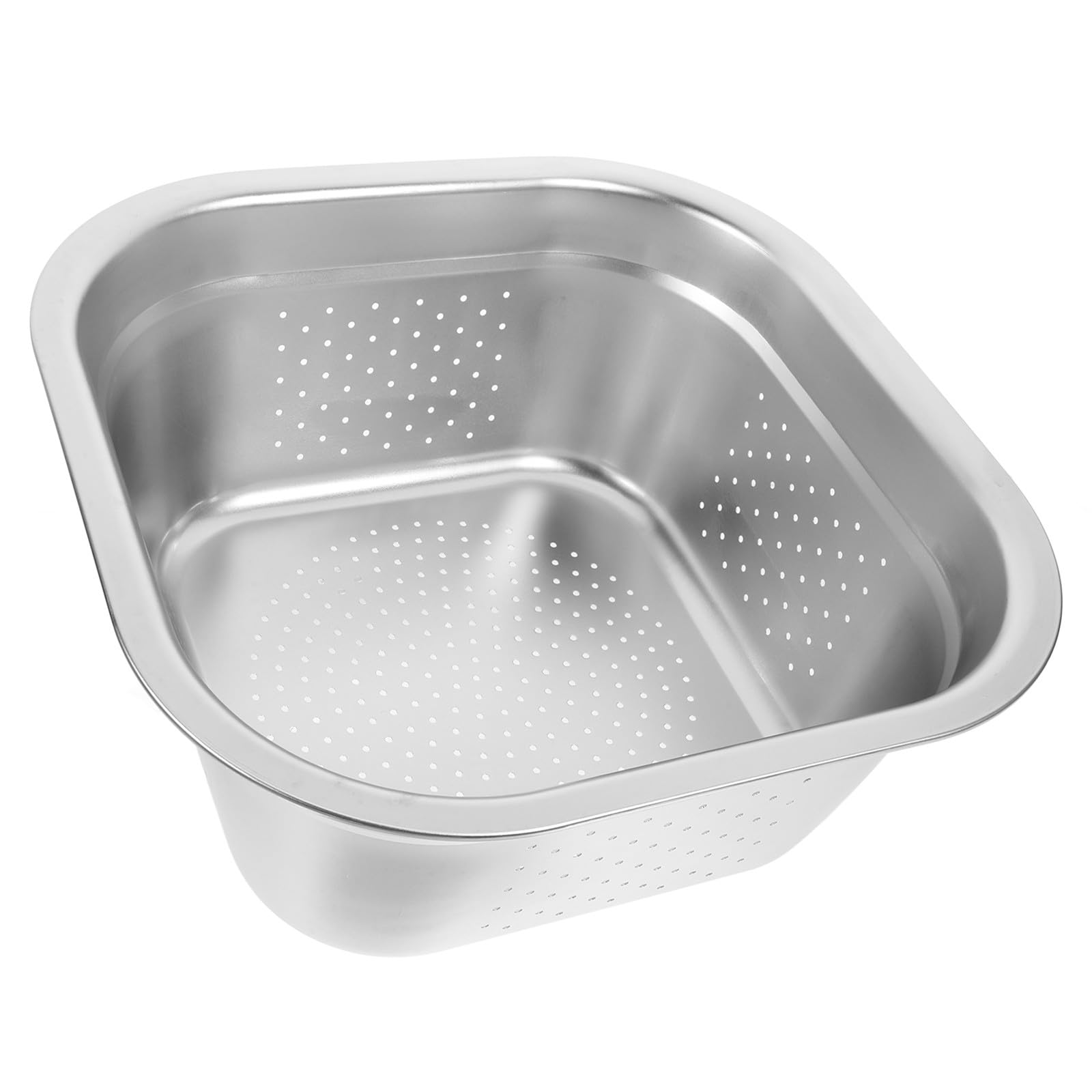 Colador de Acero Inoxidable Malla Fina y Gran Capacidad para Escurrir Verduras y Frutas en Cocina, Lavabo Cuadrado de 30 CM para Uso Doméstico y Profesional