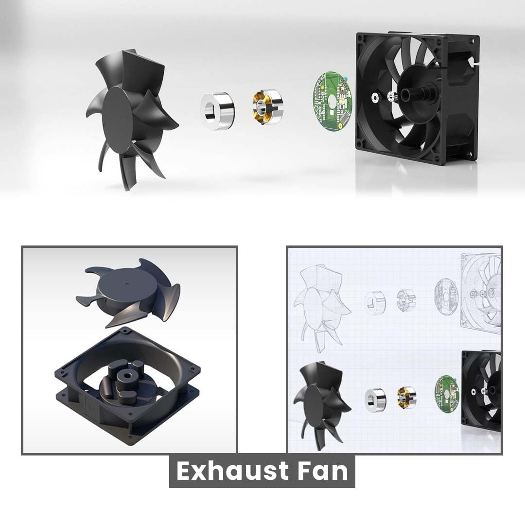 TAQA High Speed Exhaust Fan | 100% Copper Wound | 2100 RPM | 220-240V AC | Ventilation Fan for Bathroom, Kitchen, Toilet, UPS, Inverter, Fridge, Panels | 1 -Year Warranty (Black, 4 Inch Exhaust Fan) 4