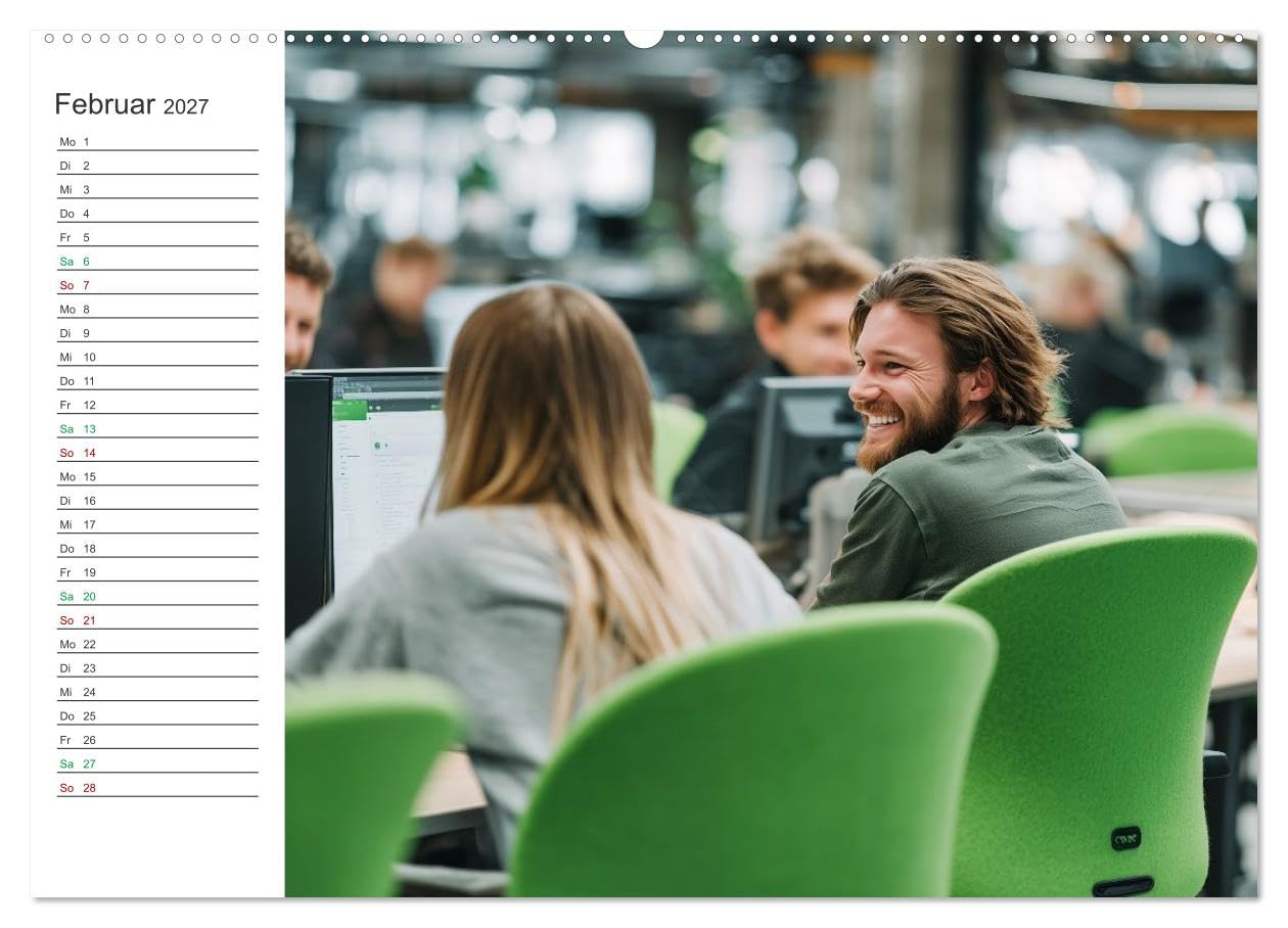 CALVENDO - Büro mit Zukunft (Wandkalender 2027 DIN A2 quer), Monatskalender: om strukturierten Arbeiten mit Zahlen bis zur smarten Kommunikation im Team – hier treffen Organisation, Technik und Verant