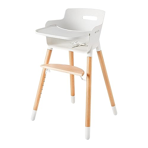 Ashtonbee Silla alta de madera para bebés y niños pequeños sillas altas resistentes para bebés silla de alimentación para bebés con patas de silla