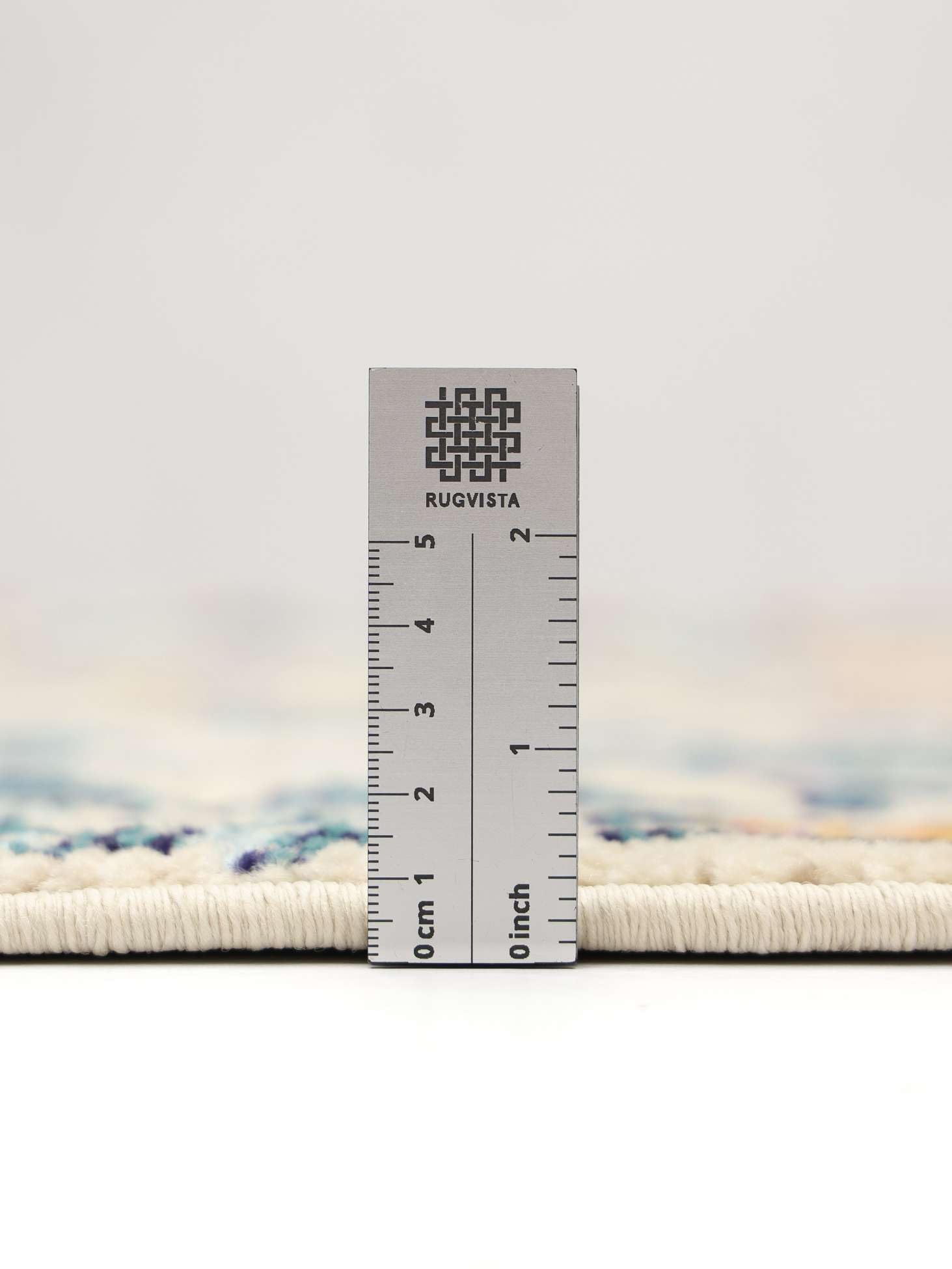 RugVista Cheverny Tapis, Ø 200 cm, Bleu/Blanc crème