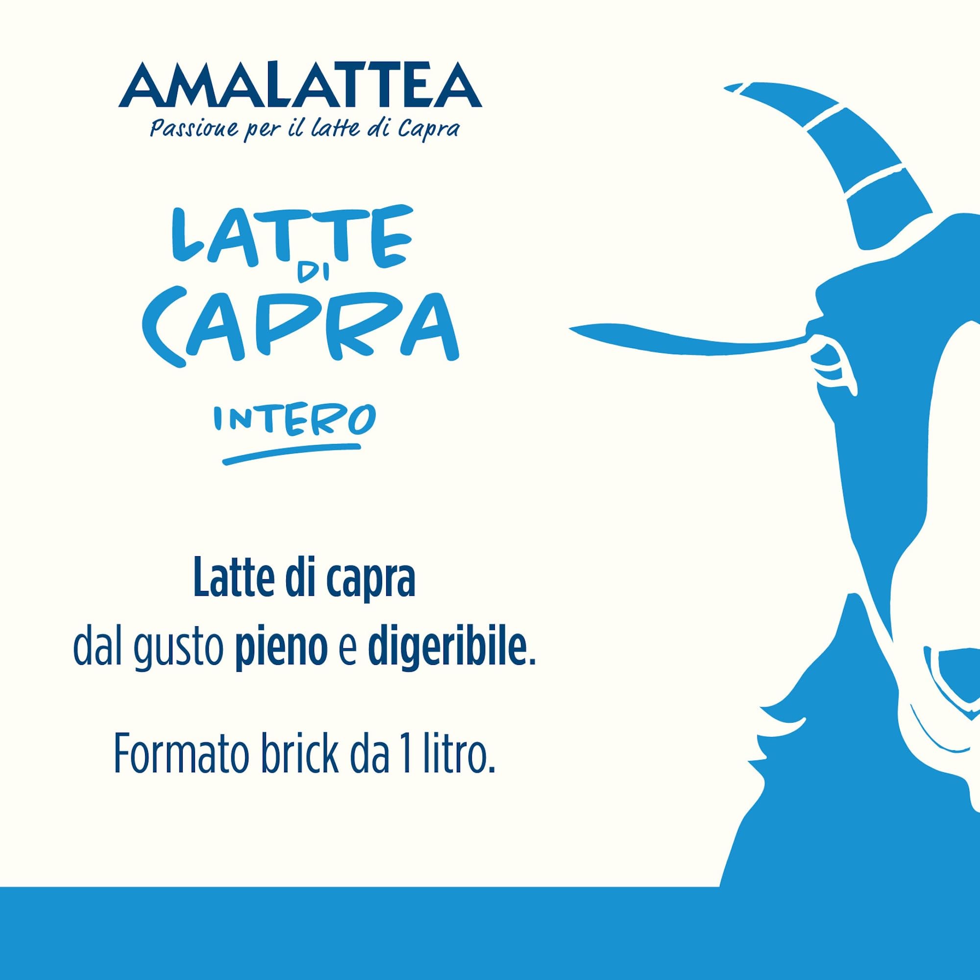Granarolo, Latte di Capra Amalattea, 6 Confezioni di Latte Intero UHT da 1 lt, Dal Gusto Pieno, Ricca Fonte di Calcio