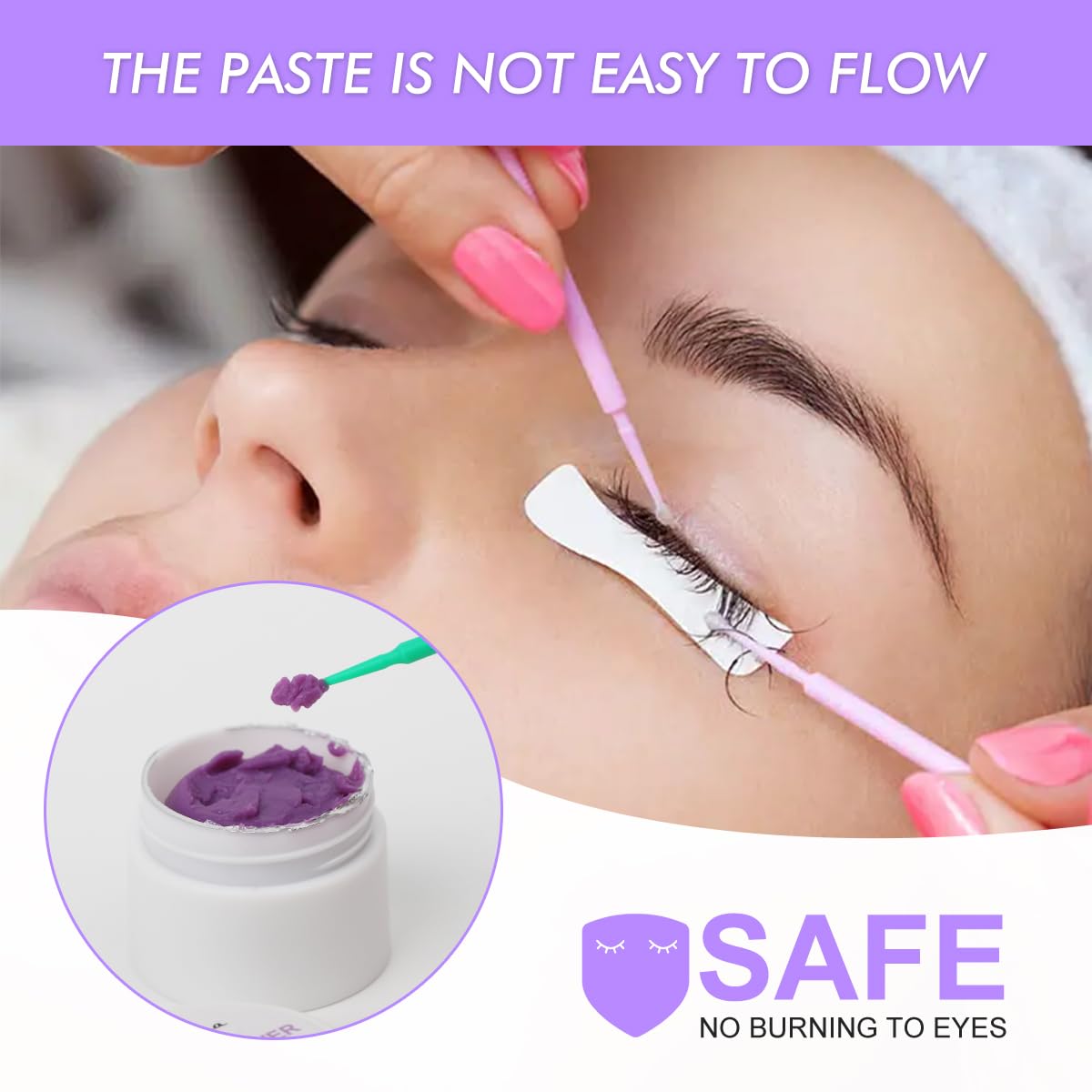 Eyelash Extension Remover, 10g Lash Jelly Remover per le estensioni delle ciglia, rimozione delle estensioni delle ciglia a bassa irritazione (gusto uva)