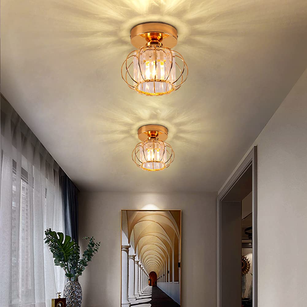Snapklik.com : Gold Modern Semi Flush Mount Ceiling Light Fixture Mini ...