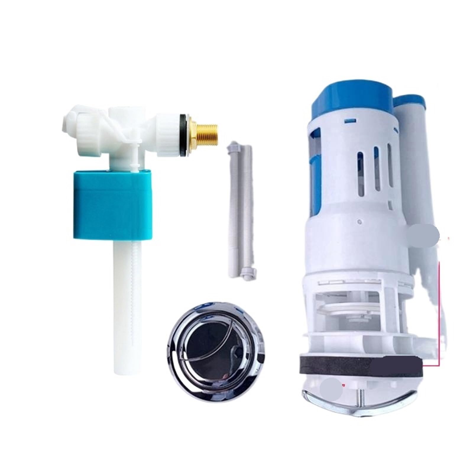 Spülventil für Toilettenspülkasten 3/8" Toilet Water Fitting Side Intake Valve Copper WC FloatingToilet Filling Kits Adjust FlushToilet Accessories(Side Inlet-20cm-1)