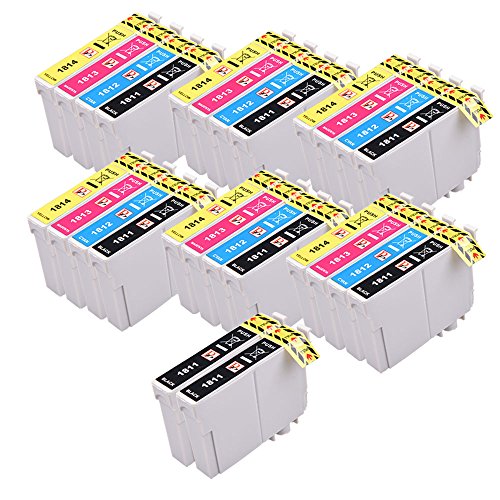 PerfectPrint Compatible Encre Cartouche Remplacement Pour Epson Expression Home XP -102 202 212 215 205 225 302 305 312 315 322 325 402 412 415 405 422 425 405 18XL (Noir/Cyan/Magenta/Jaune, 26-Pack)