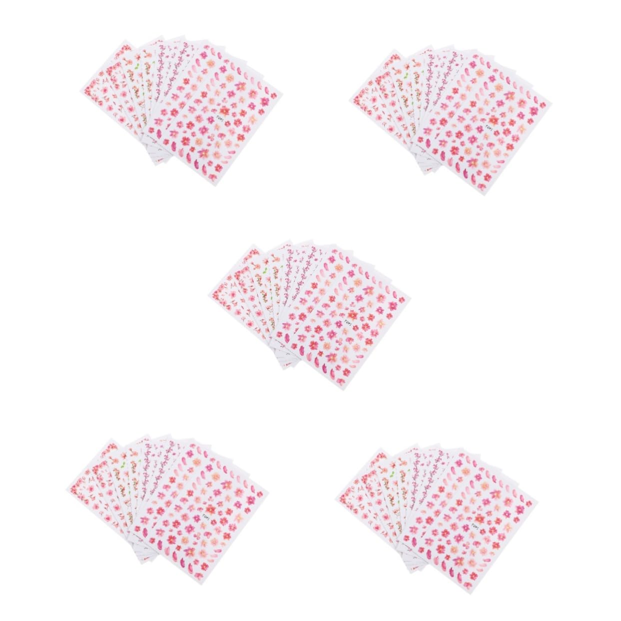 FOMIYES 5 Juegos De Pegatinas De Flores Para Uñas Calcomanías 3d Para Uñas Variedad De Estilos No Irritantes Kit De Decoración De Uñas Para Mujeres Y Niñas 8 Hojas X 5