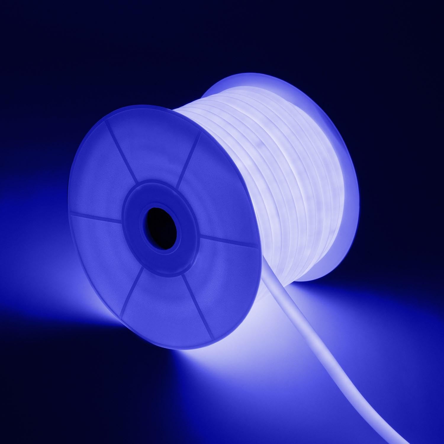 LEDKIA Bobina 50m Striscia LED Neon Regolabile 220V Blu Circolare 360 9W/m
