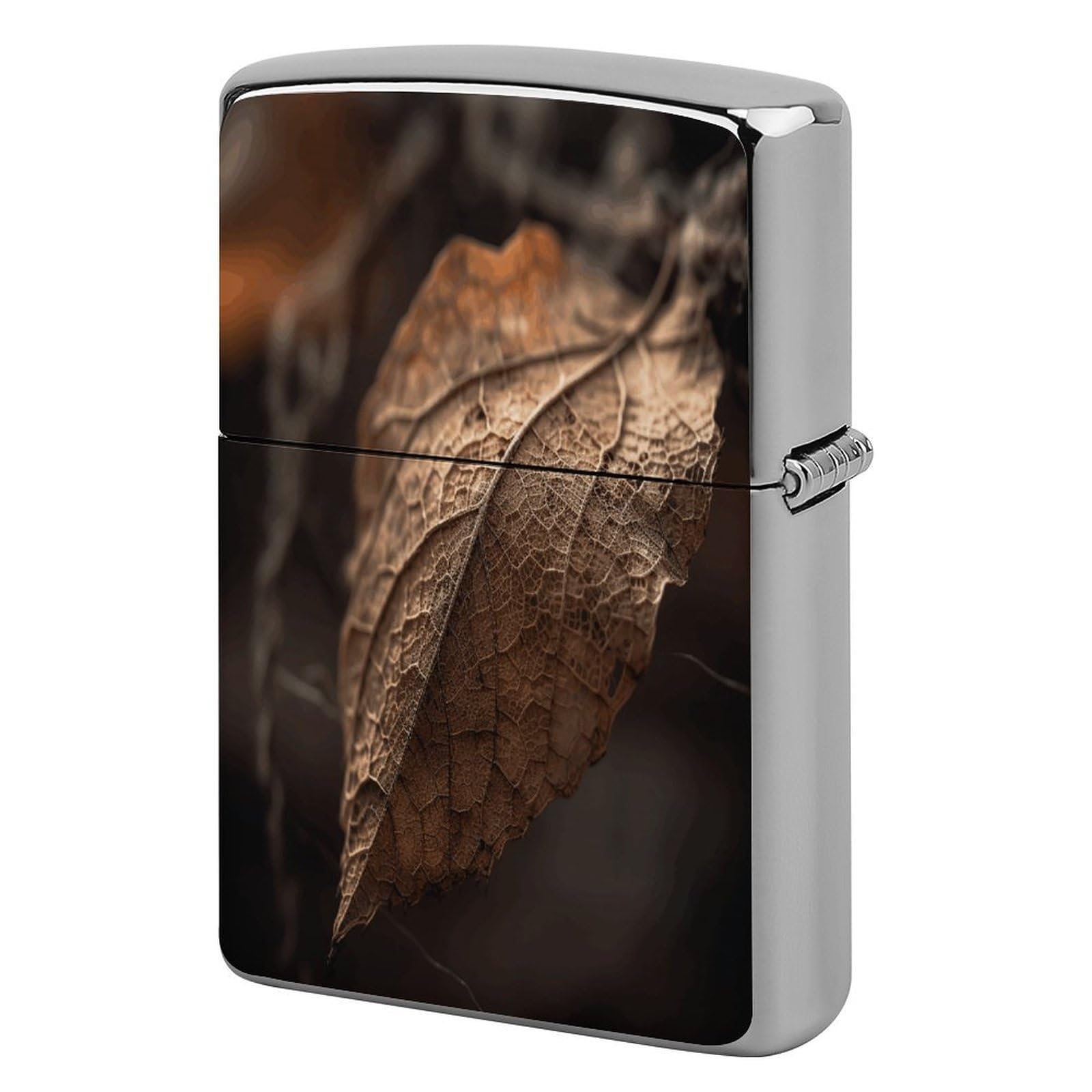 Fodpand Style Dry Leaves Metal Lighter Case Cover Lighter Sleeve
