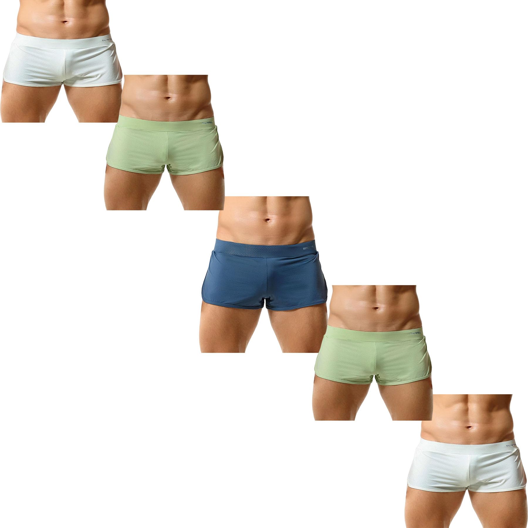 Pantalones cortos de playa para hombre, transpirables, de secado rápido y forro de malla, con correa interior, 5 unidades
