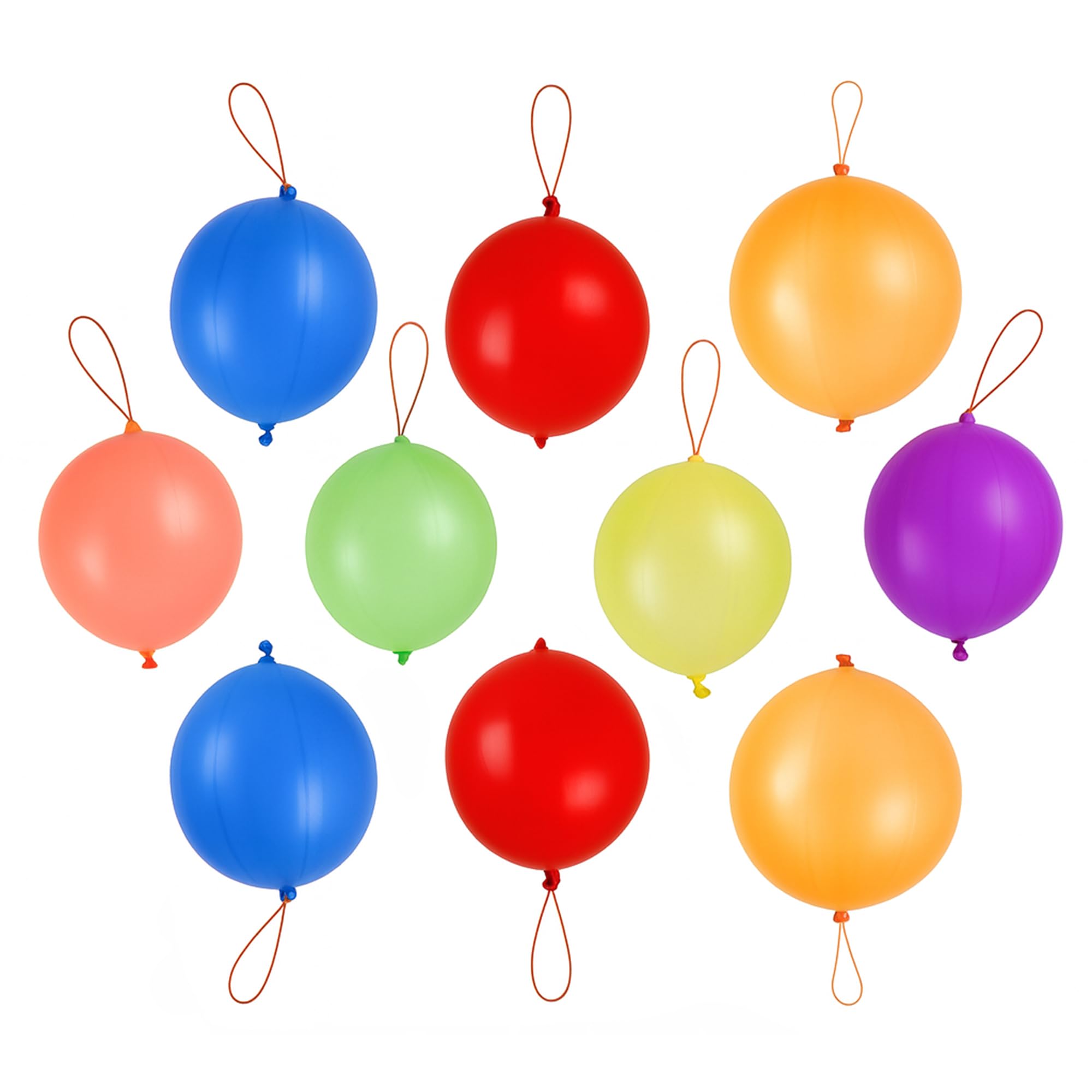 Trimming Shop 500PCS Large Punch Balloons for Kids, 12 Inch Thick & Strong Bouncy Balloons with Elastic String, Assorted Colours, Easy to Inflate Party Bag Fillers & Children’s Party Games
