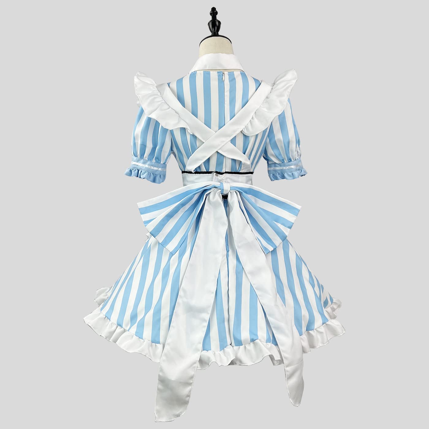 Shirakami Fubuki kostium cosplay gra niebieskie paski sukienka pokojówka cosplay pełny zestaw Halloween Boże Narodzenie przyjęcie fantazyjne stroje