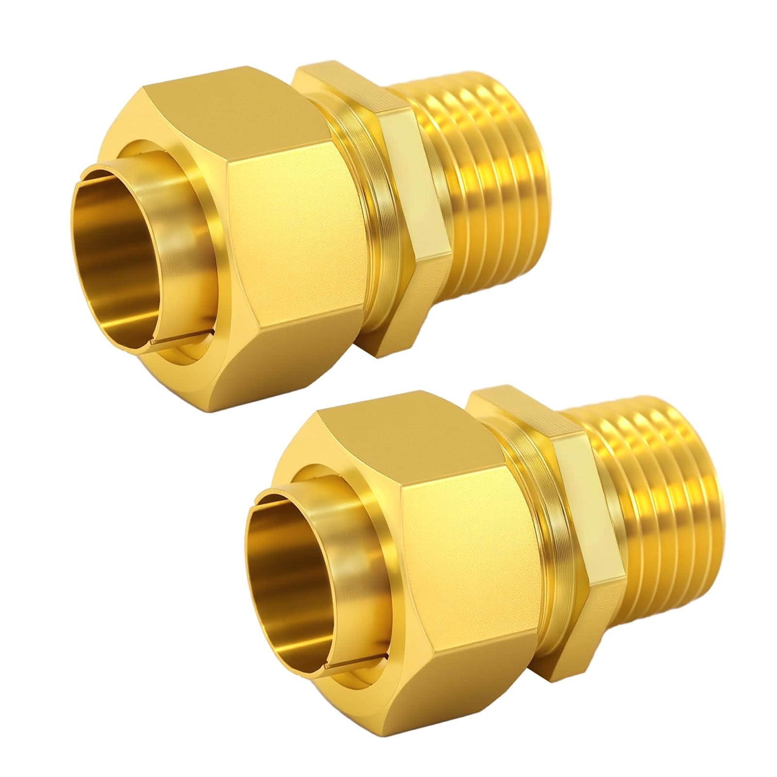 Carotoe Multicolor 2Pack Heavy Duty Brass Npt Pipe Fittings Quickly Connects Adapters For Secure Natural And Water Systems Heavy Duty Brass Line Adapters