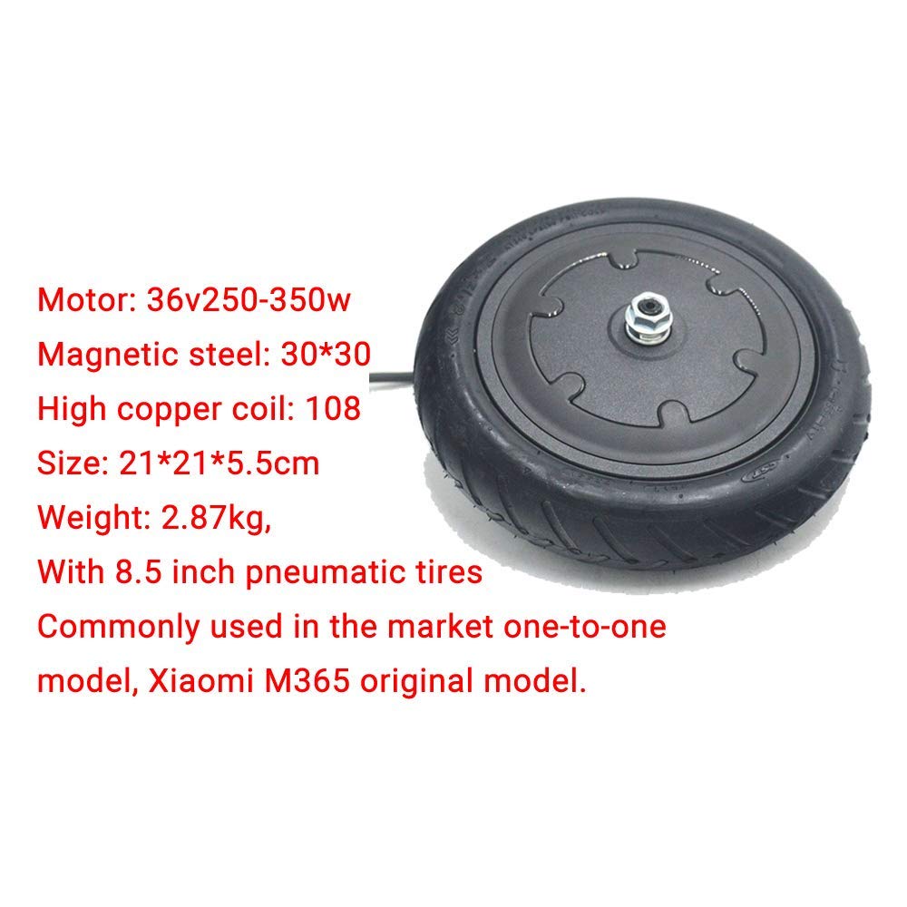 Accesorios para Scooter eléctrico, adecuados para M365 Kit de Motor de CC sin escobillas de tracción Delantera de 8.5 Pulgadas, Equipado con neumáticos Antideslizantes Resistentes al Desgaste