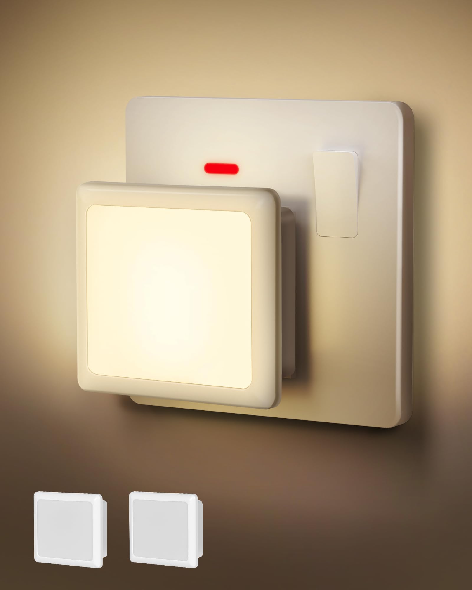 Ufanore Night Light, 2 Pack LED Night Light Plug in with Dusk to Dawn Sensor, 0.3W Soft White 3000K, Auto-dimming 0-40LM, Plug in Light/Lamp for Kids Room, Bedroom, Stair, Hallway, Bedside