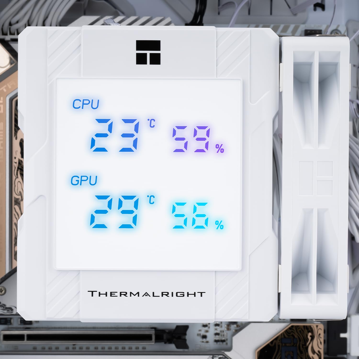 Thermalright Peerless Assassin 120 Digital White CPU Air Cooler, Digital Screen Top Cover,6 Heatpipes Computer CPU Cooler, per AM4/AM5, Intel LGA1700/1851/1150/1151/1200, PC Cooler-White
