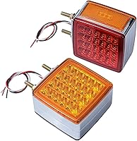 Vista 10 de Astra Depot 4 unidades de 4 "redondo 42-LED pedestal rojo ámbar de doble cara esquina de parada de giro luz de señal de giro compatible