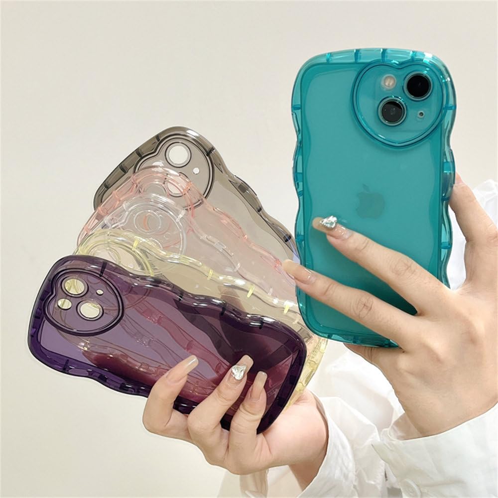 Cute Love Heart Lens Protective Clear Plain Phone Case for