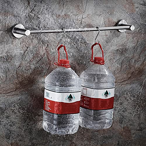 Roestvrij staal enkele staaf handdoekstang rail 90cm 100cm 110cm 120cm - dik groot formaat, schroeven montage houder rek voor keuken en badkamer, geborsteld (maat: 60 cm) praktisch - Image 7