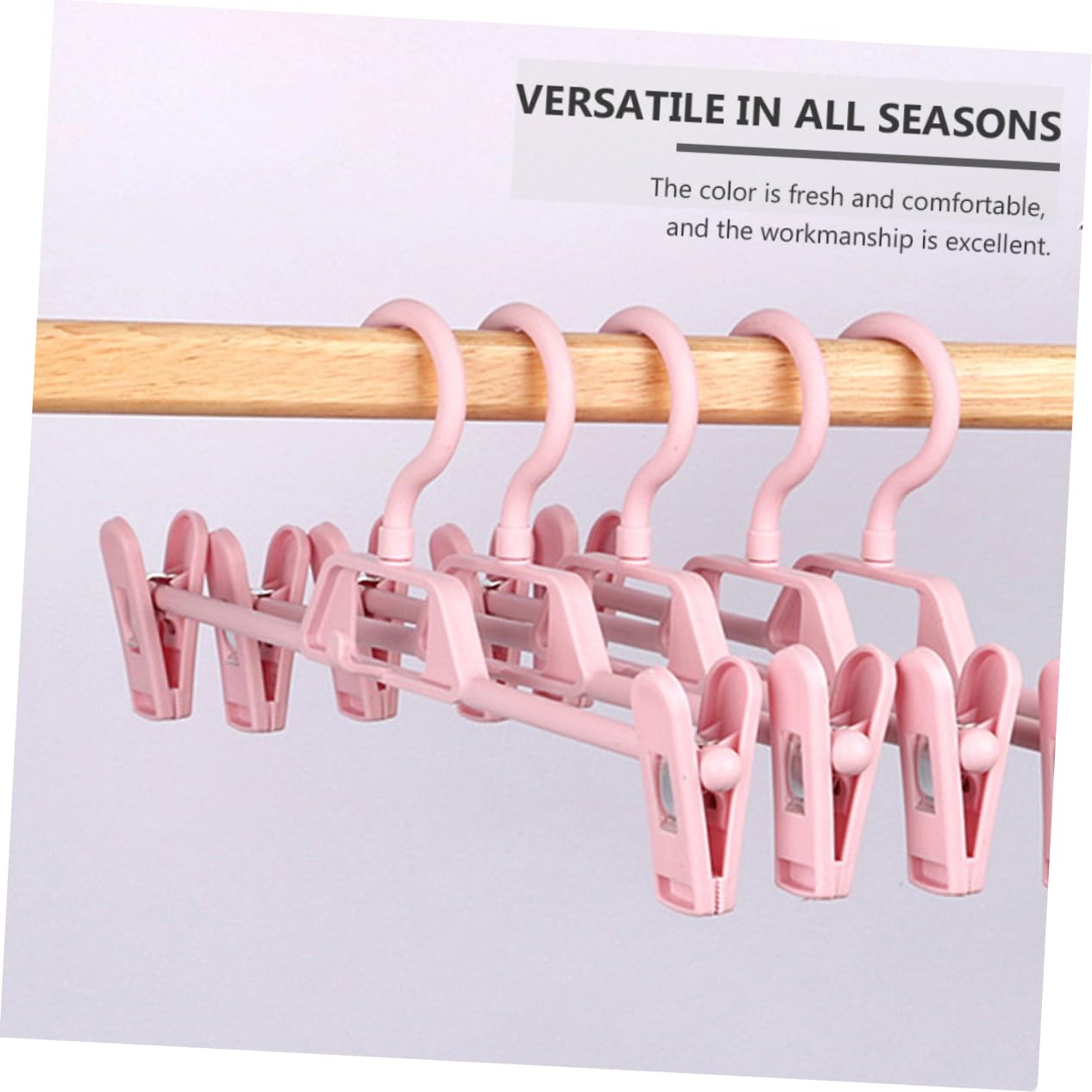 Unomor 10pcs Stacked Trousers Hanger Trousers Hanger Anti- Slip Hanger Skirt Hangers Adjustable Pants Rack Pants Hangers Closet Clothes Hangers Clothes Slack Hangers Plastic Pink